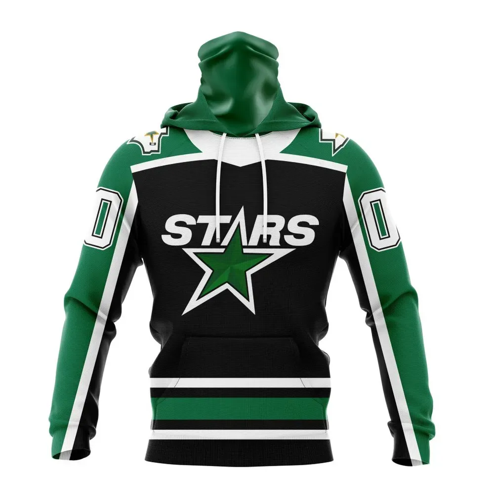 NHL Dallas Stars Reverse Retro Kits Mask Hoodie