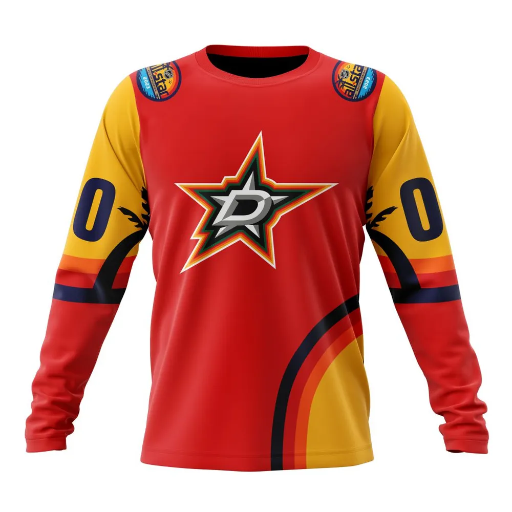 NHL Dallas Stars Special All-Star Game Design With Florida Sunset Long Sleeved Sweatshirt 