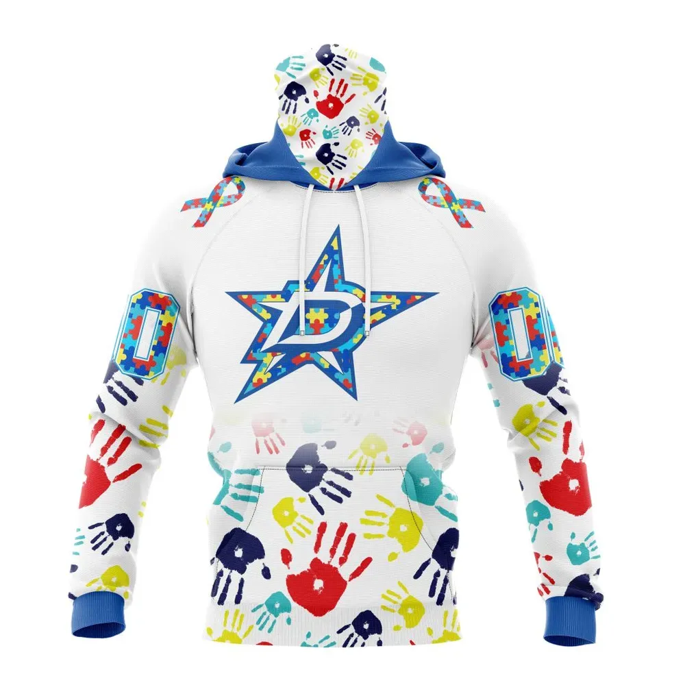 NHL Dallas Stars Special Autism Awareness Design St2203 Mask Hoodie