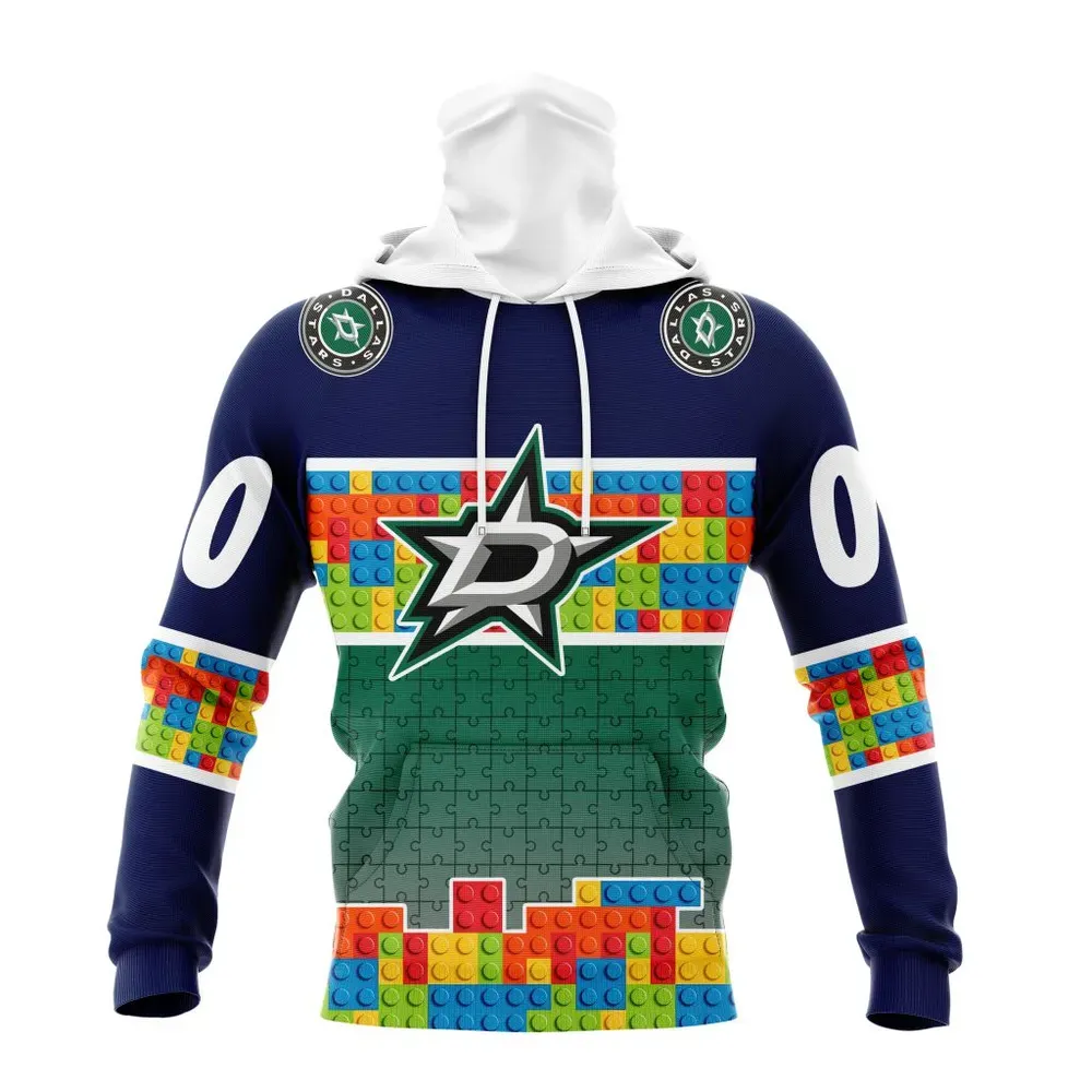 NHL Dallas Stars Special Autism Awareness Design V2301 Mask Hoodie