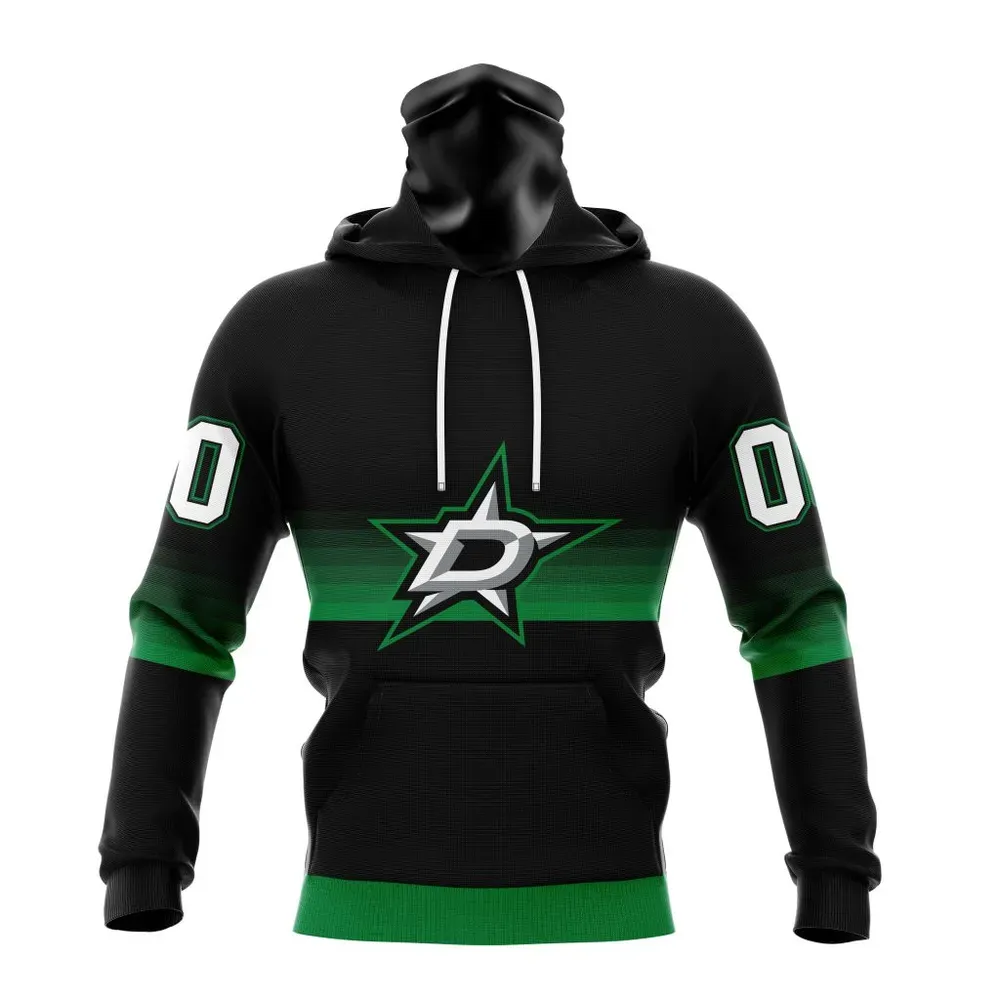 NHL Dallas Stars Special Black And Gradient Design St2301 Mask Hoodie