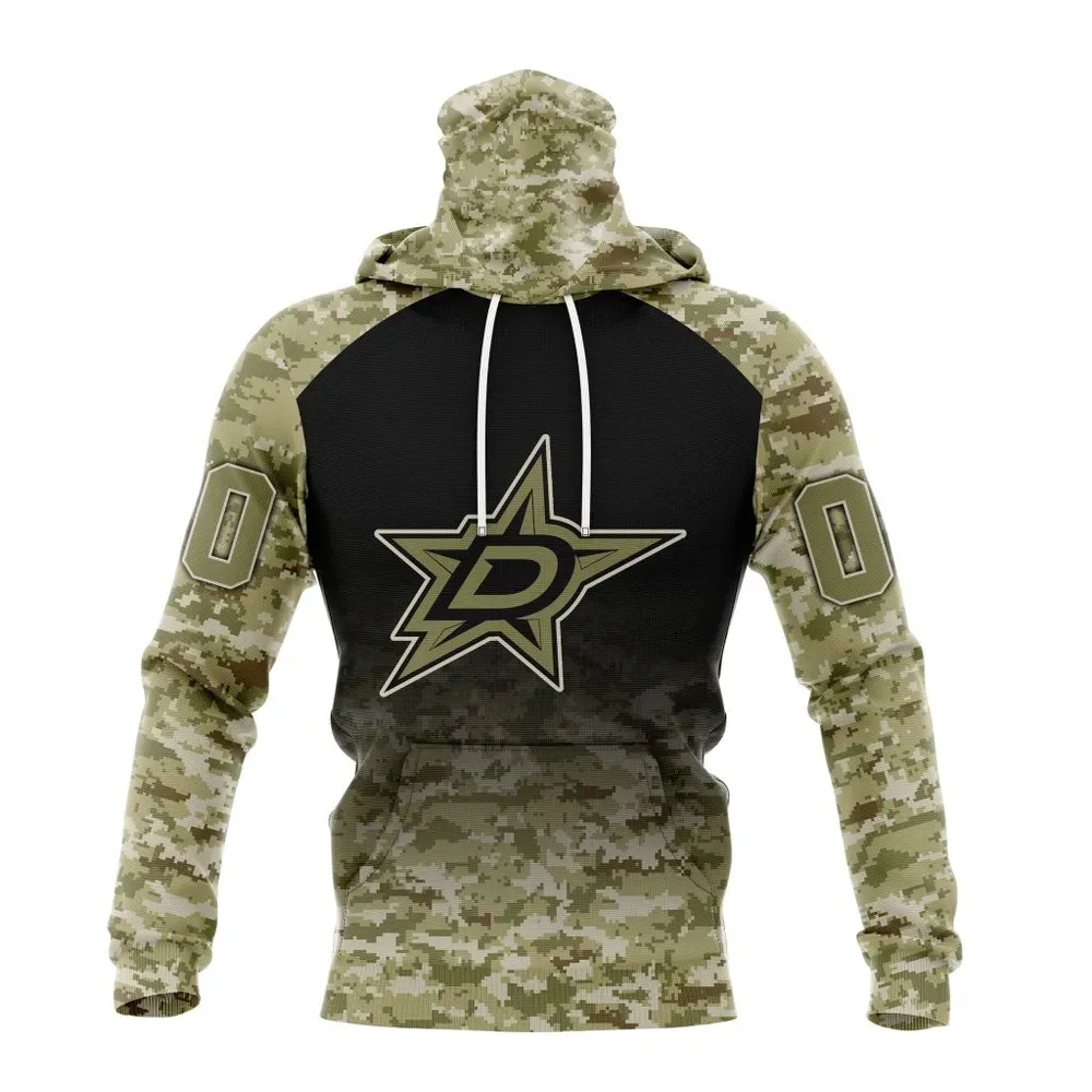 NHL Dallas Stars Special Camo Design For Veterans Day St2302 Mask Hoodie