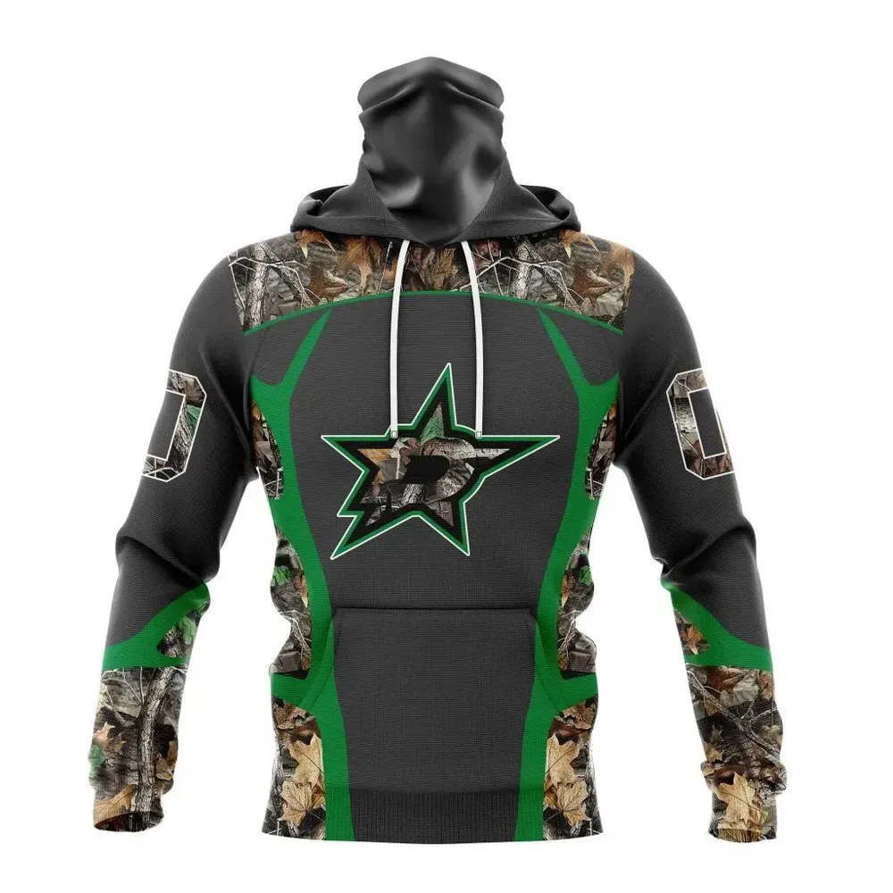 NHL Dallas Stars Special Camo Hunting Design V2302 Mask Hoodie