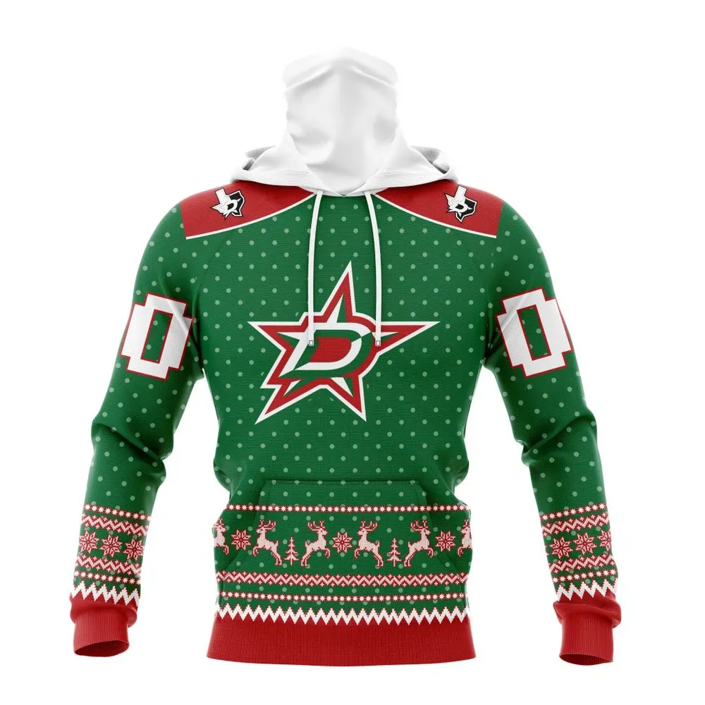 NHL Dallas Stars Special Christmas Apparel St2201 Mask Hoodie