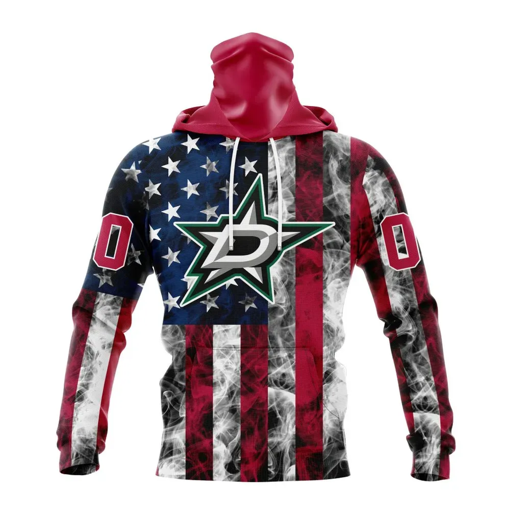 NHL Dallas Stars Special Design For Independence Day The Fourth Of July St2401 Mask Hoodie