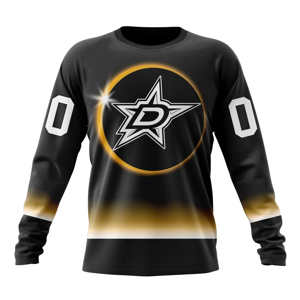 NHL Dallas Stars Special Eclipse Design St2401 Long Sleeved Sweatshirt 