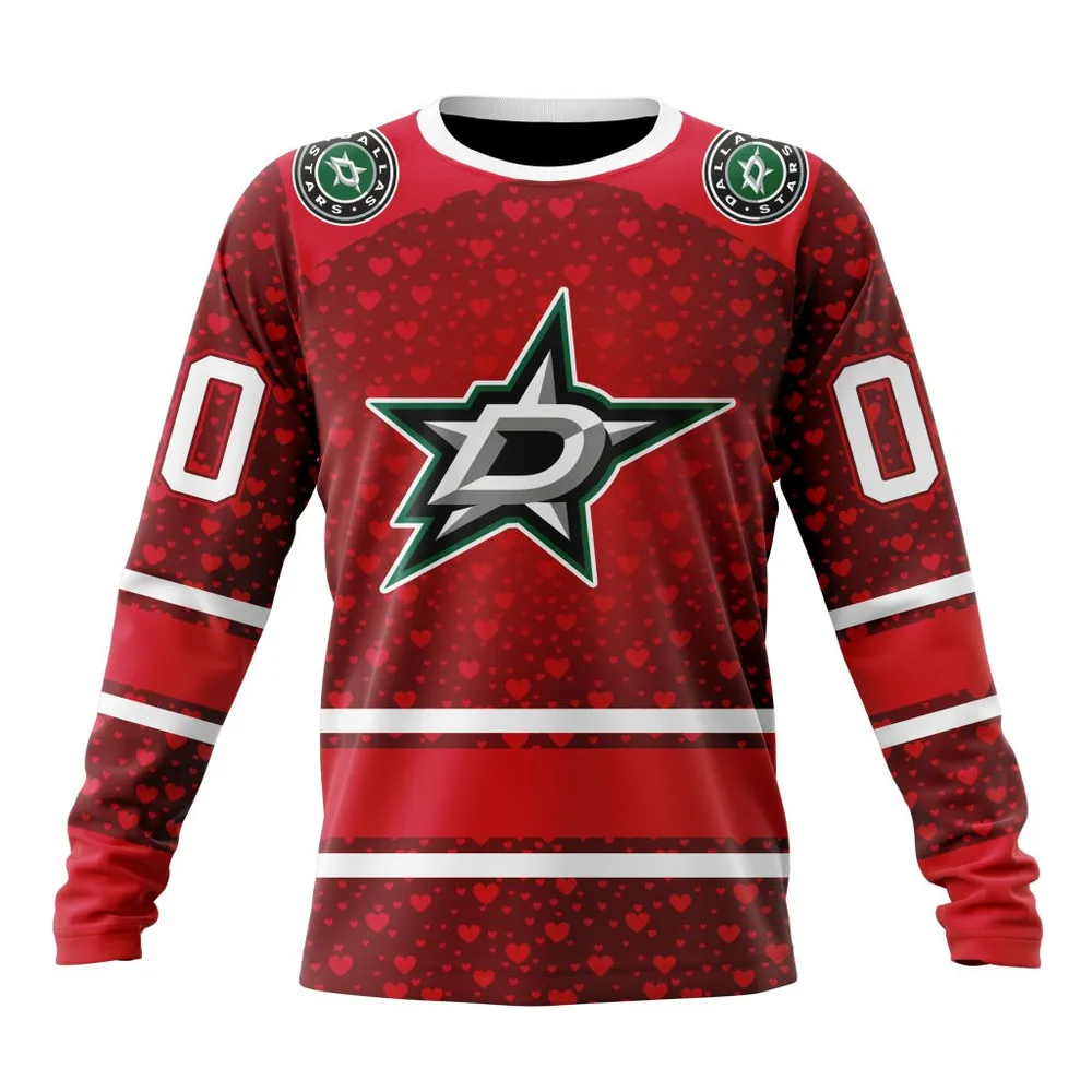 NHL Dallas Stars Special Gift For Valentines Day St2401 Long Sleeved Sweatshirt 