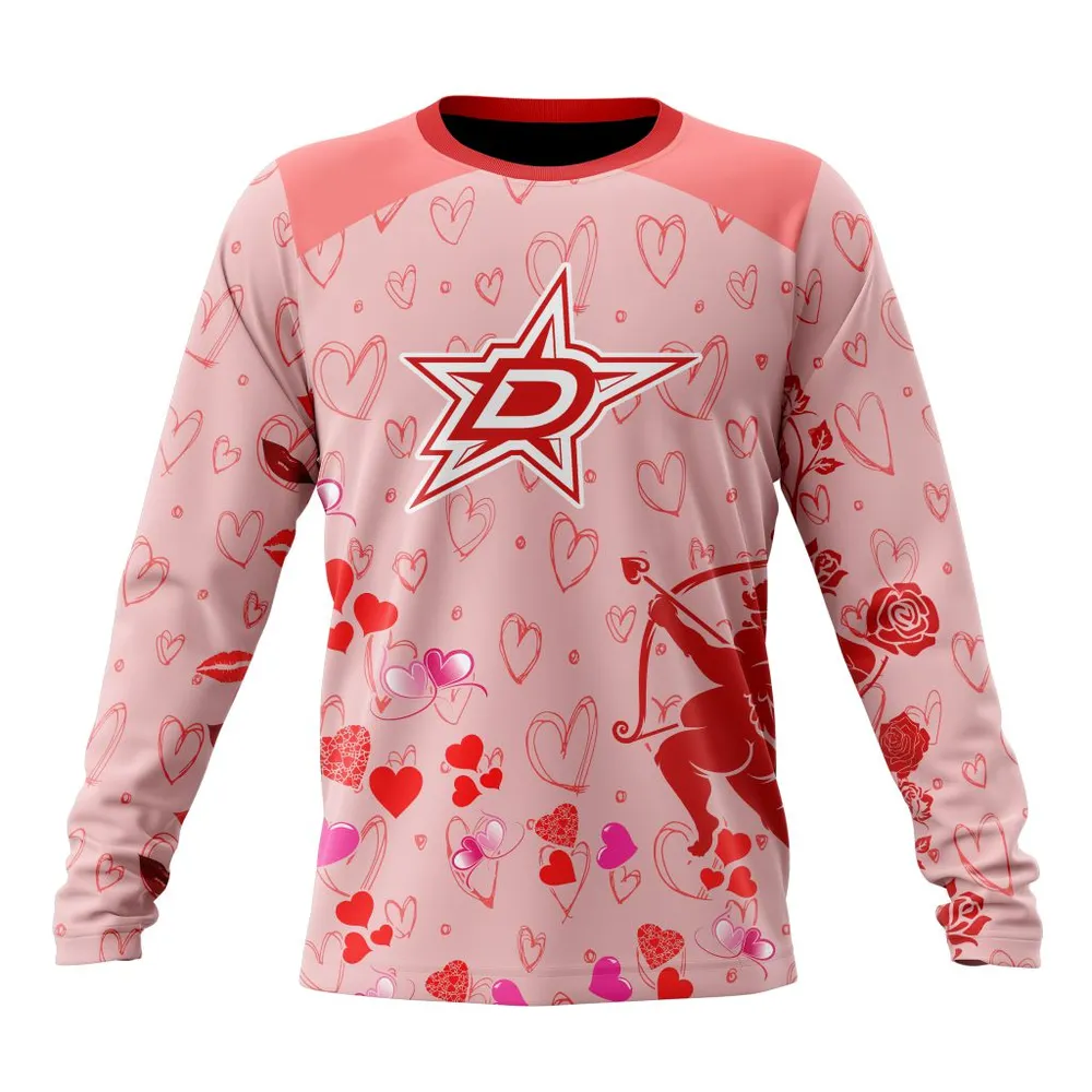 NHL Dallas Stars Special Gift For Valentines Day St2402 Long Sleeved Sweatshirt 