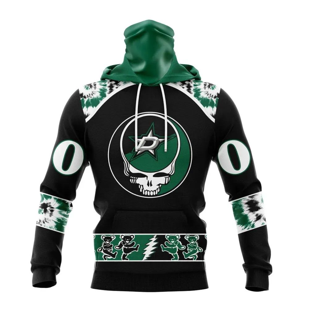 NHL Dallas Stars Special Grateful Dead Design St2301 Mask Hoodie