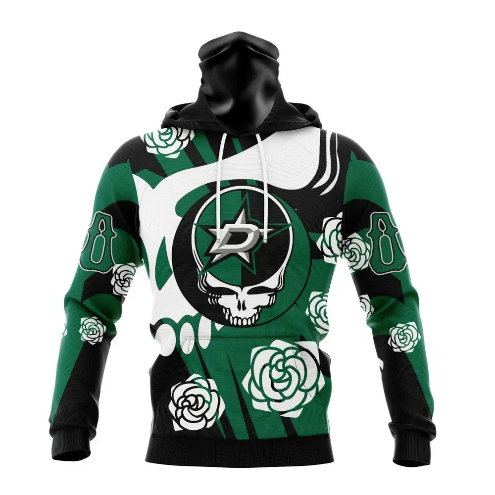 NHL Dallas Stars Special Grateful Dead Design St2305 Mask Hoodie