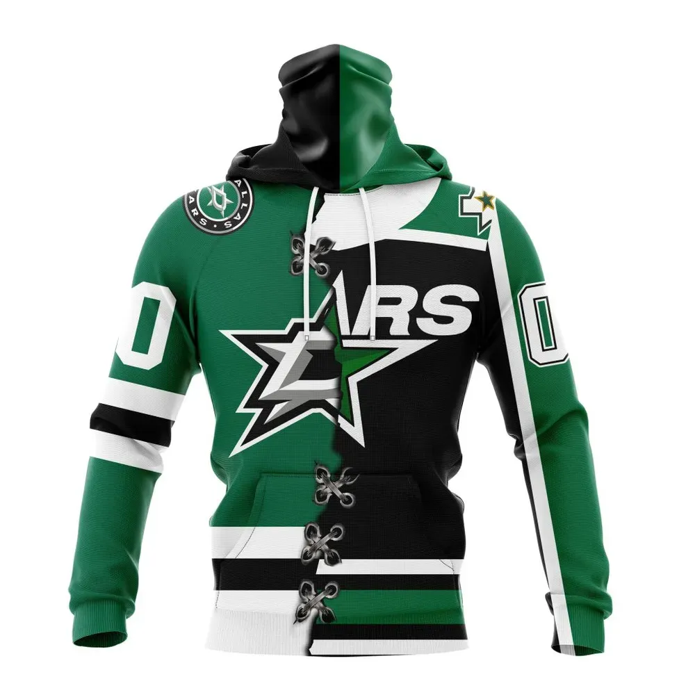 NHL Dallas Stars Special Home Mix Reverse Retro Personalized Kits Mask Hoodie