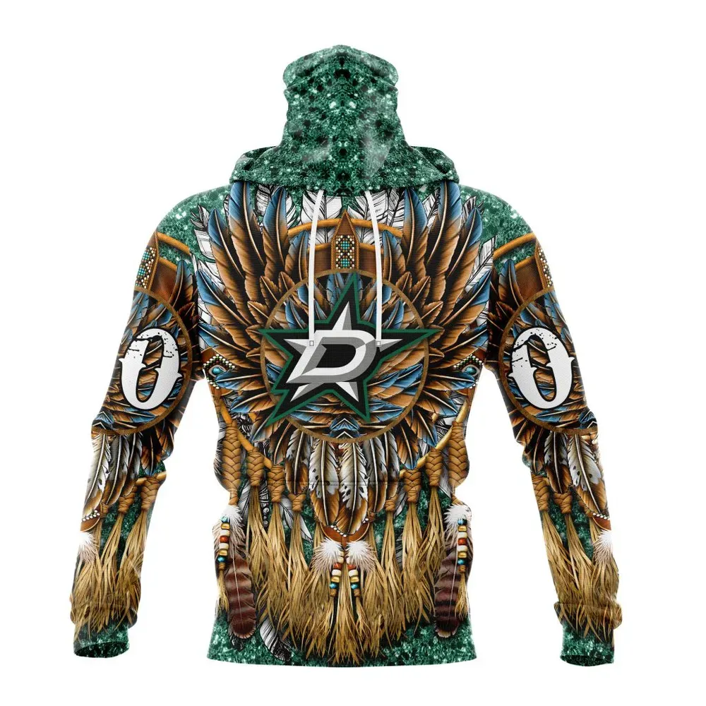 NHL Dallas Stars Special Native Costume Design St2201 Mask Hoodie