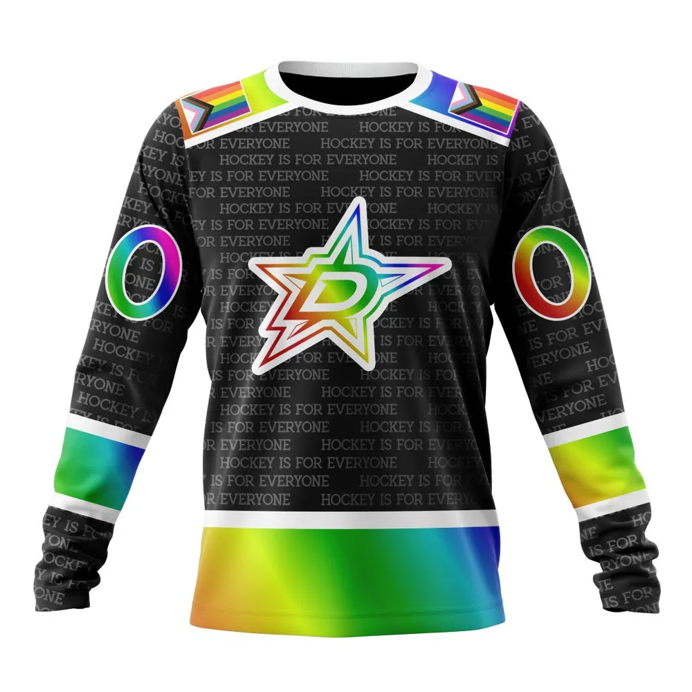 NHL Dallas Stars Special Pride Design Hockey Is For Everyone Long Sleeved Sweatshirt 