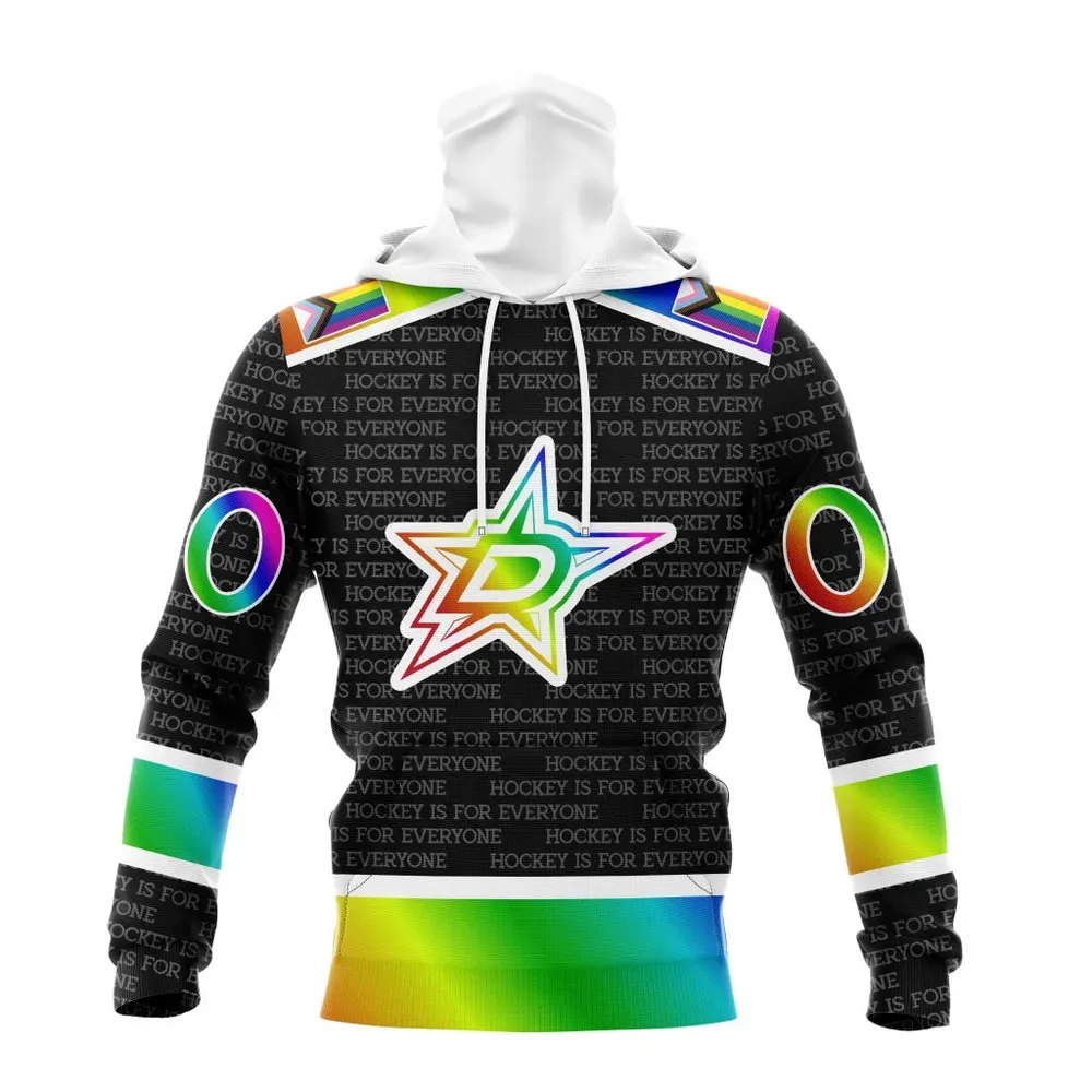 NHL Dallas Stars Special Pride Design Hockey Is For Everyone Mask Hoodie