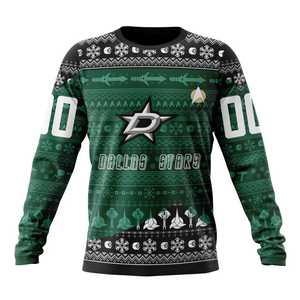 NHL Dallas Stars Special Star Trek Design St2201 Long Sleeved Sweatshirt 