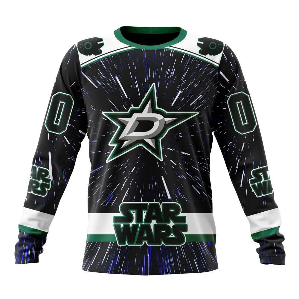 NHL Dallas Stars Special Star Wars Design St2303 Long Sleeved Sweatshirt 