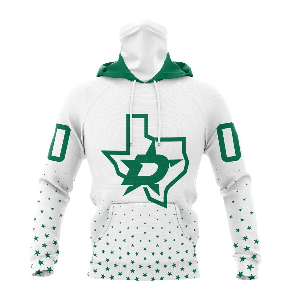 NHL Dallas Stars Special Whiteout Design St2401 Mask Hoodie