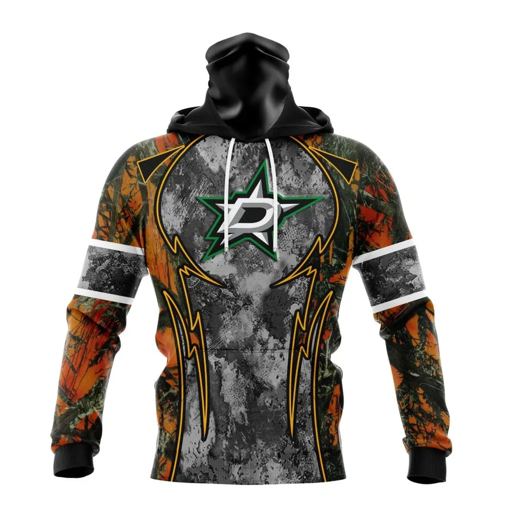 NHL Dallas Stars | Specialized Design Wih Camo Concepts For Hungting In Forest Mask Hoodie