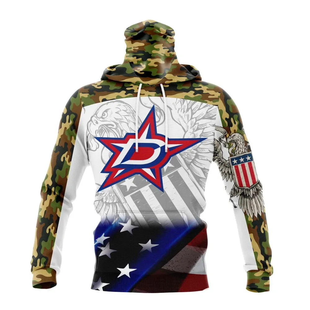 NHL Dallas Stars | Specialized Design With Our America Flag And Our America Eagle Mask Hoodie