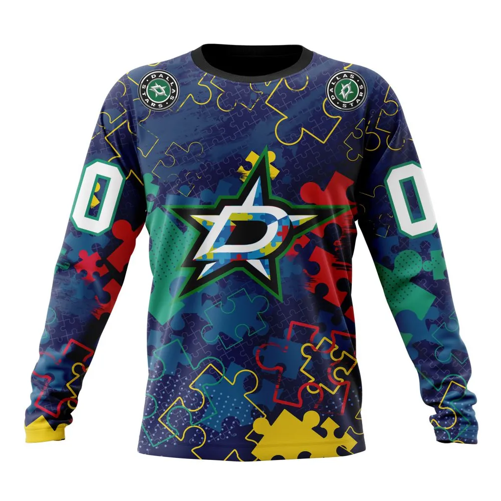 NHL Dallas Stars | Specialized Fearless Aganst Autism Long Sleeved Sweatshirt 