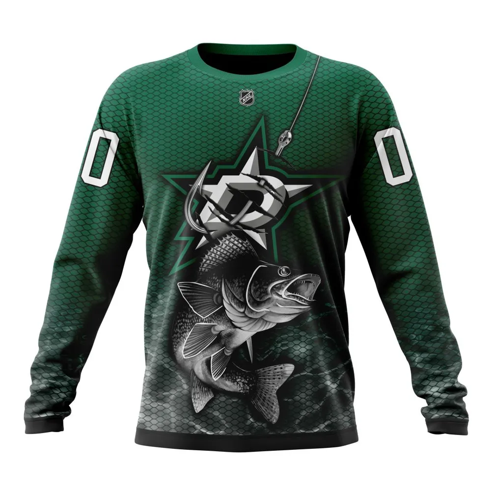 NHL Dallas Stars | Specialized Fishing Style St2201 Long Sleeved Sweatshirt 