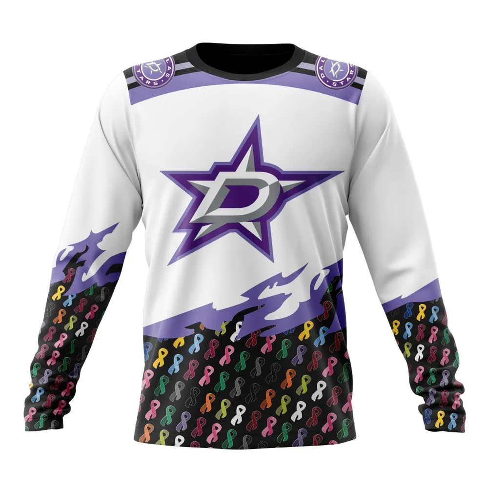 NHL Dallas Stars | Specialized Kits In October We Stand Together We Can Beat Cancer Long Sleeved Sweatshirt 