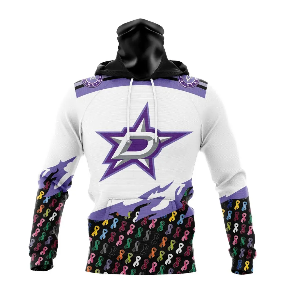 NHL Dallas Stars | Specialized Kits In October We Stand Together We Can Beat Cancer Mask Hoodie