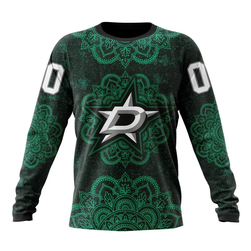 NHL Dallas Stars | Specialized Mandala Style St2201 Long Sleeved Sweatshirt 