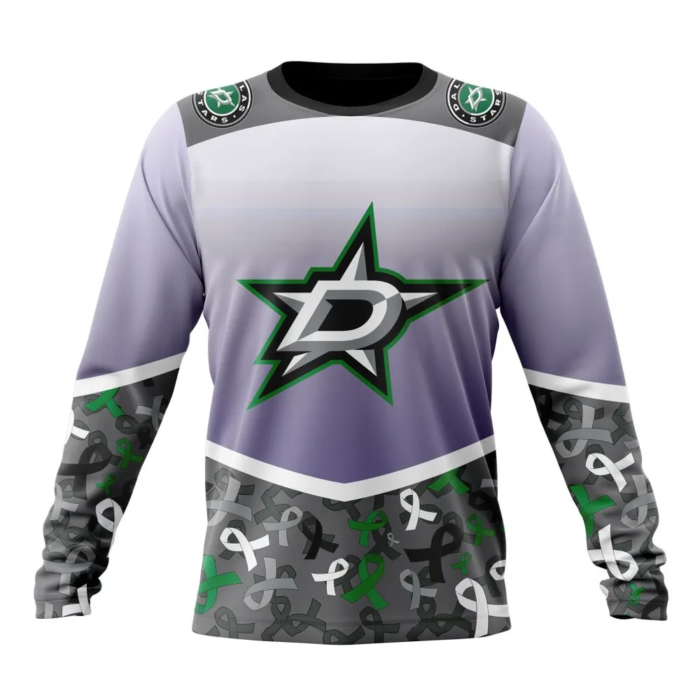 NHL Dallas Stars | Specialized Sport Fights Again All Cancer V0122 Long Sleeved Sweatshirt 