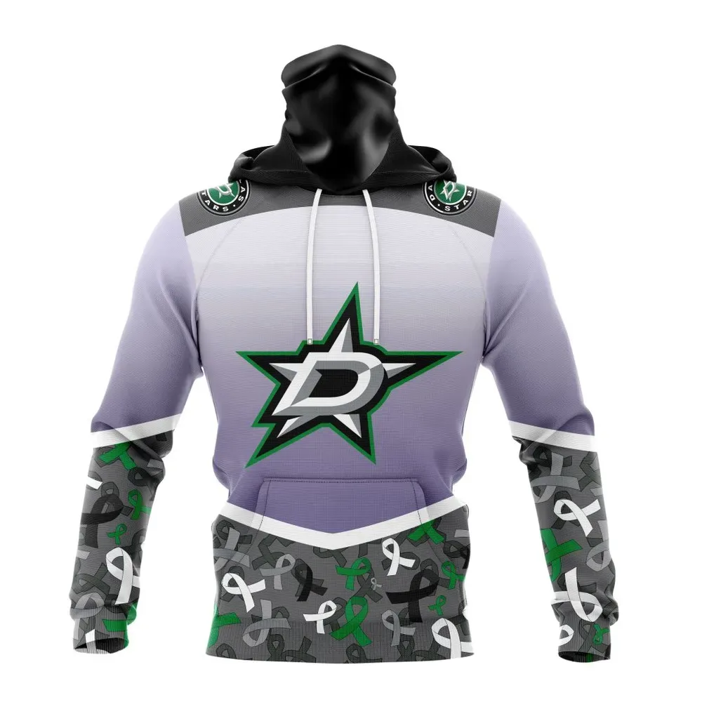 NHL Dallas Stars | Specialized Sport Fights Again All Cancer V0122 Mask Hoodie