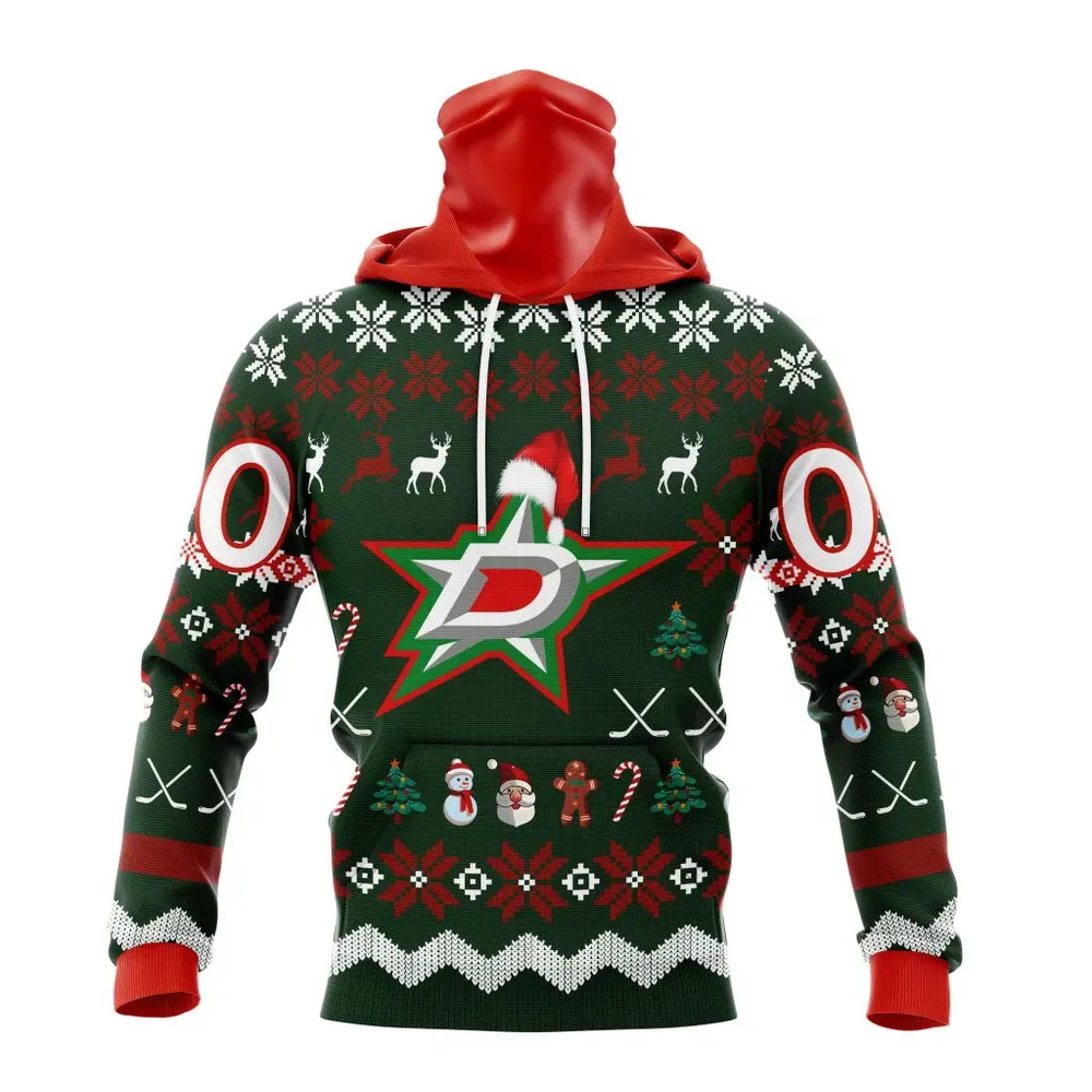 NHL Dallas Stars | Specialized Unisex Christmas Is Coming Mask Hoodie