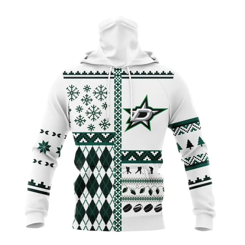 NHL Dallas Stars | Specialized Unisex Christmas Is Coming V01 Mask Hoodie