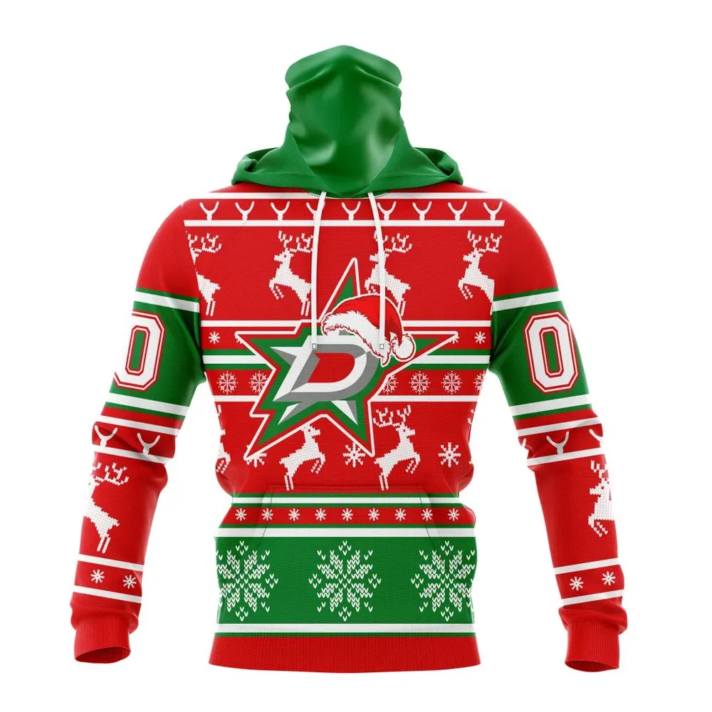 NHL Dallas Stars | Specialized Unisex Christmas Is Coming V02 Mask Hoodie