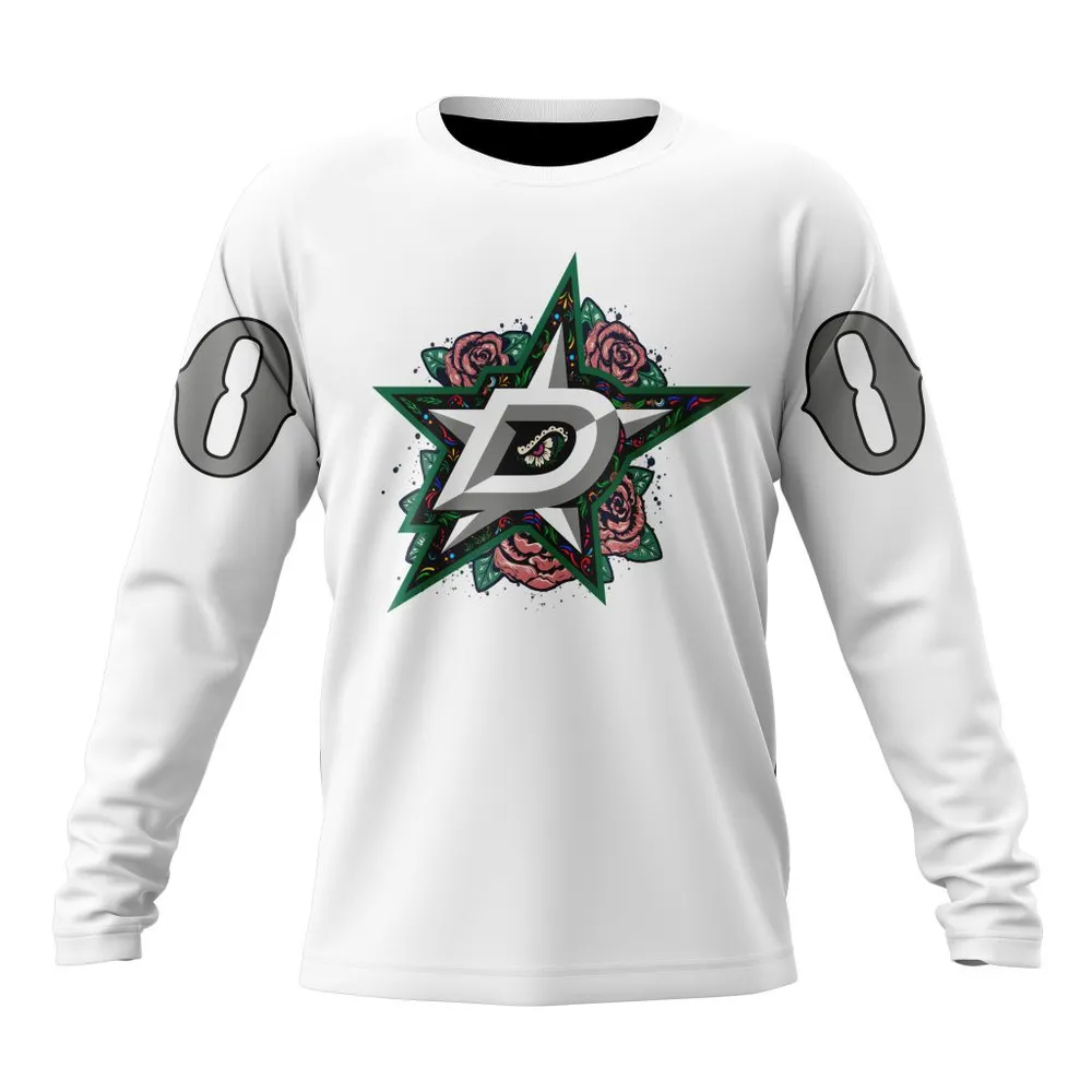 NHL Dallas Stars | Specialized Unisex Kits Dia De Muertos Long Sleeved Sweatshirt 