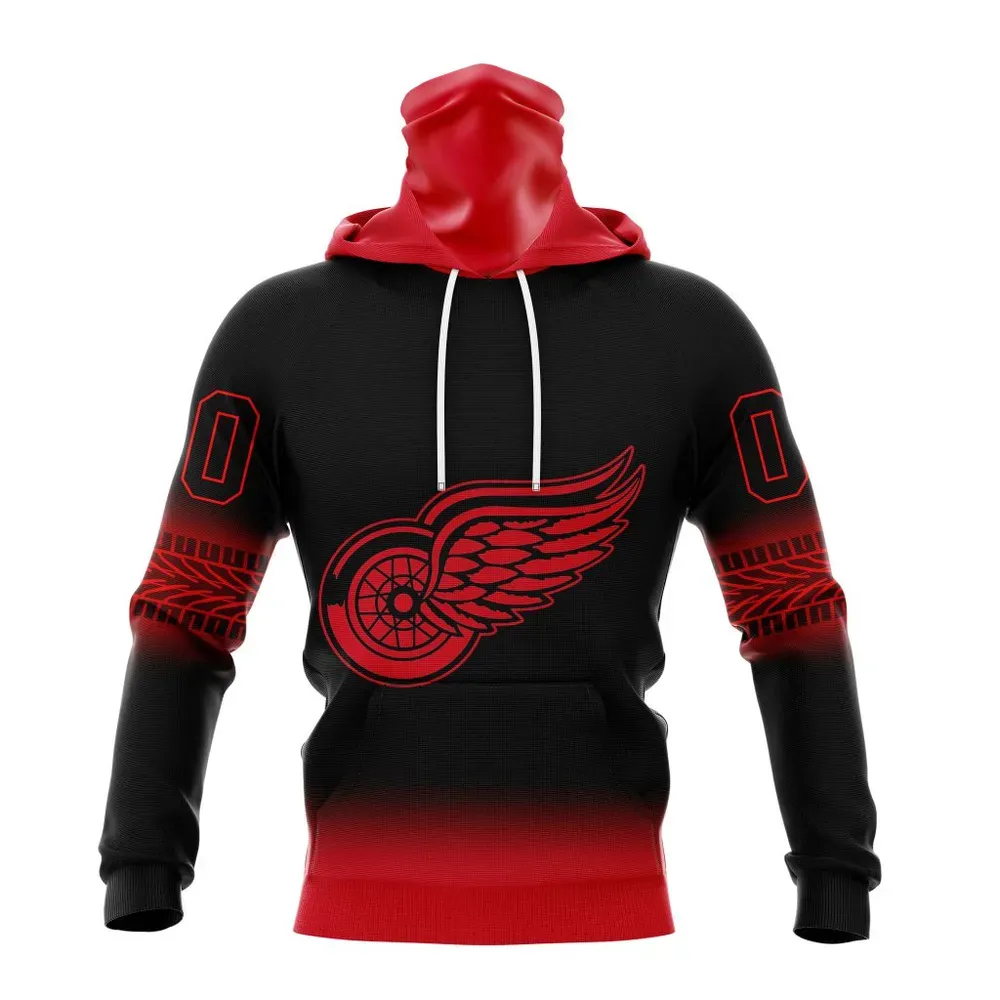 NHL Detroit Red Wings Personalize Gradient Series Concept St2301 Mask Hoodie