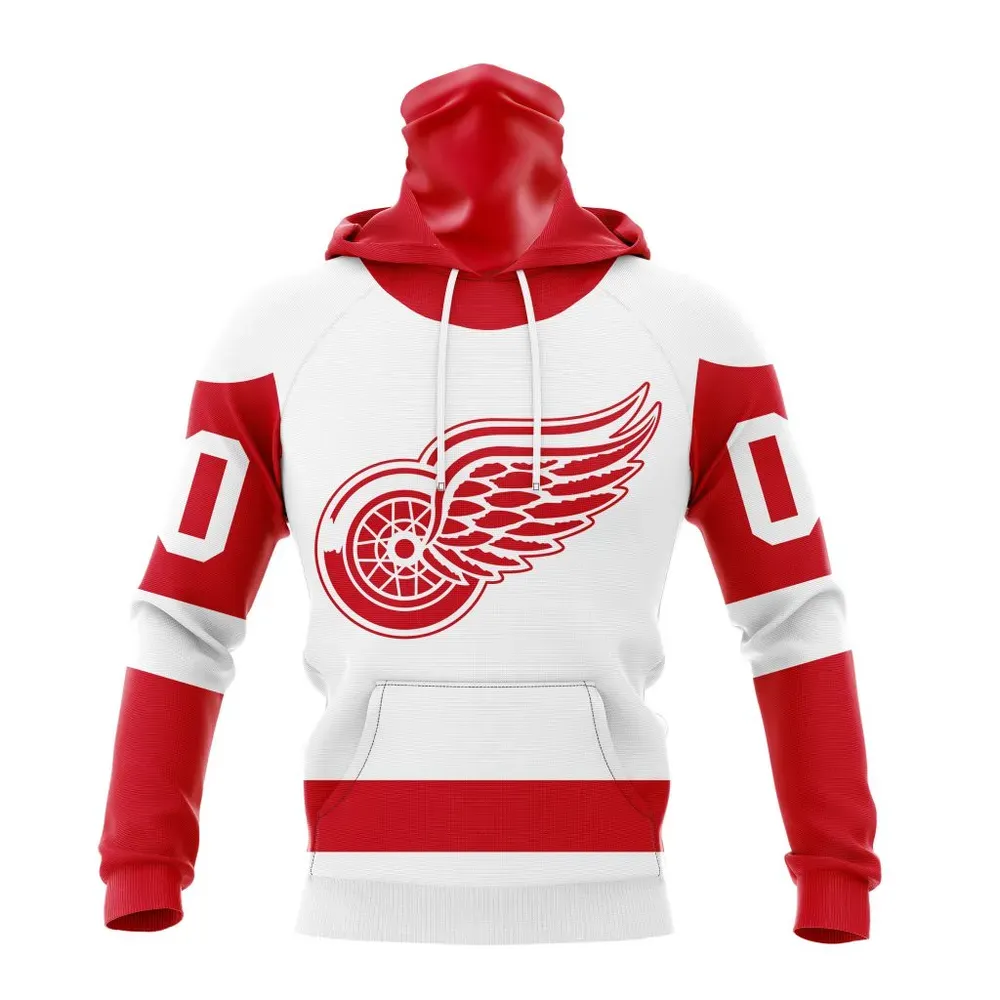 NHL Detroit Red Wings Personalized Away Kits Mask Hoodie