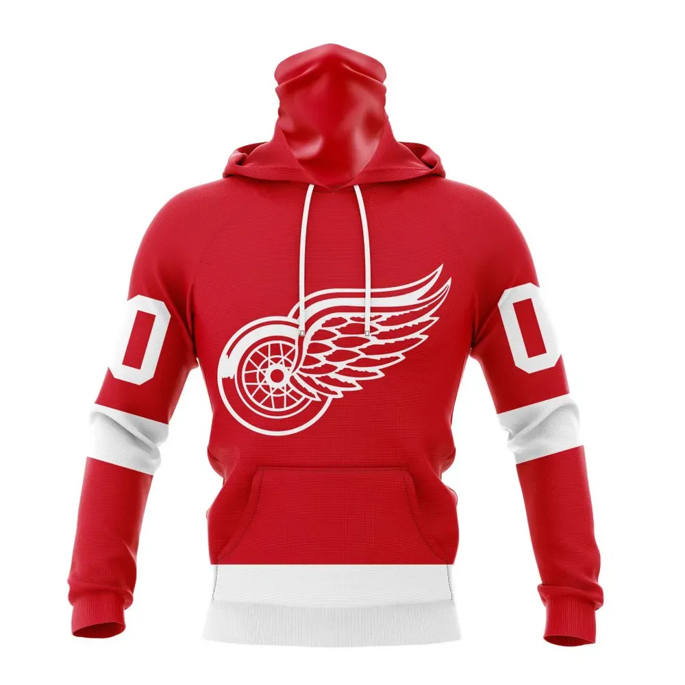 NHL Detroit Red Wings Personalized Home Kits Mask Hoodie