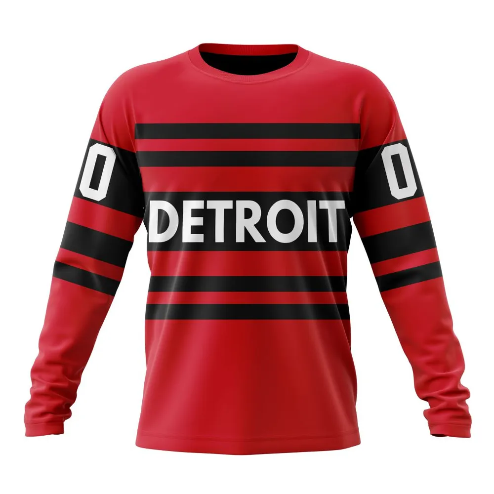 NHL Detroit Red Wings Reverse Retro Kits Long Sleeved Sweatshirt 