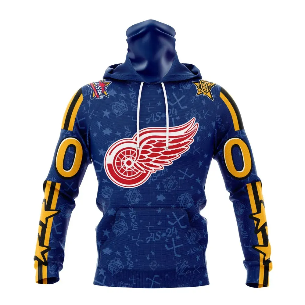 NHL Detroit Red Wings Special 2024 All-Star Game Design St2401 Mask Hoodie