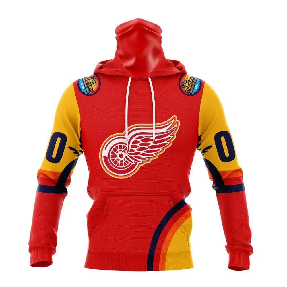 NHL Detroit Red Wings Special All-Star Game Design With Florida Sunset Mask Hoodie