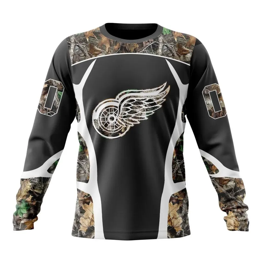 NHL Detroit Red Wings Special Camo Hunting Design V2302 Long Sleeved Sweatshirt 