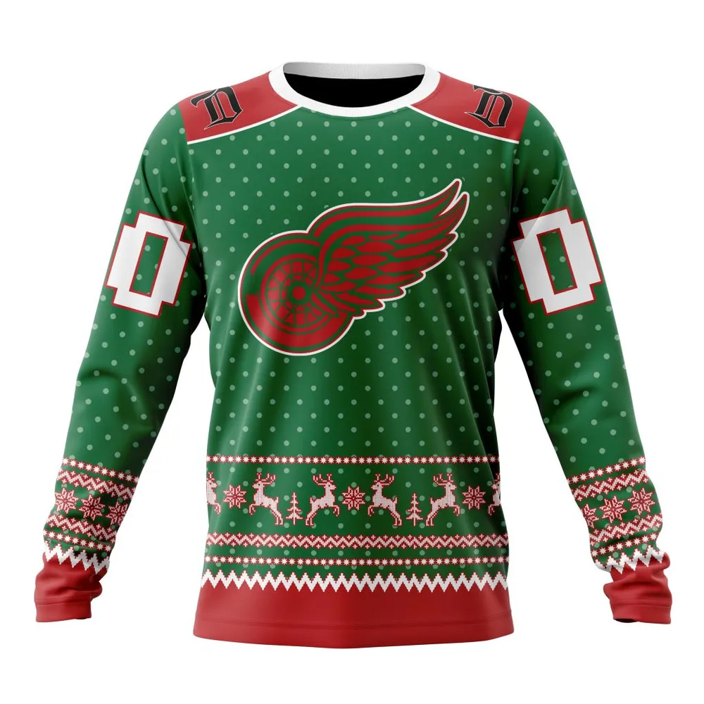 NHL Detroit Red Wings Special Christmas Apparel St2201 Long Sleeved Sweatshirt 