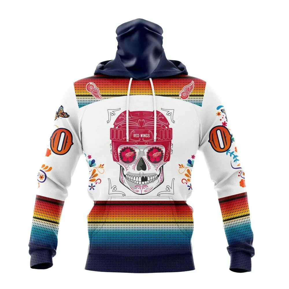 NHL Detroit Red Wings Special Design For Dia De Los Muertos St2301 Mask Hoodie