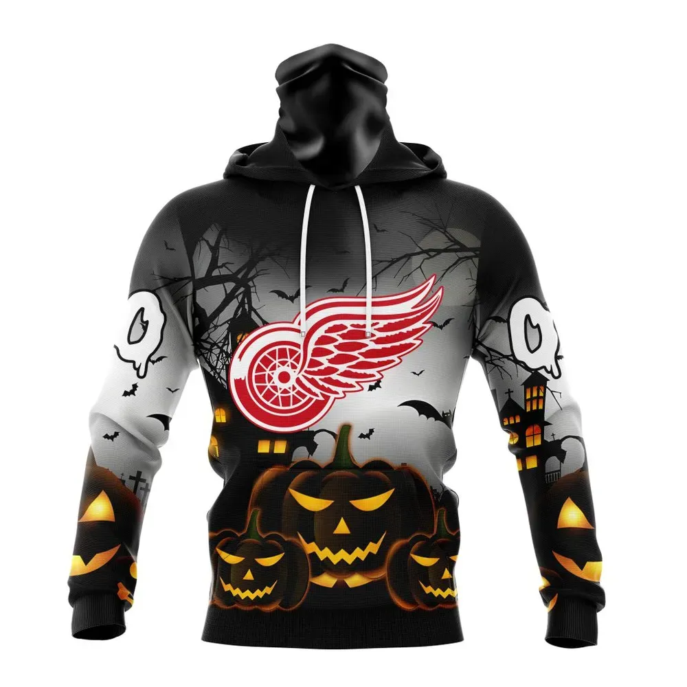 NHL Detroit Red Wings Special Design For Halloween St2302 Mask Hoodie