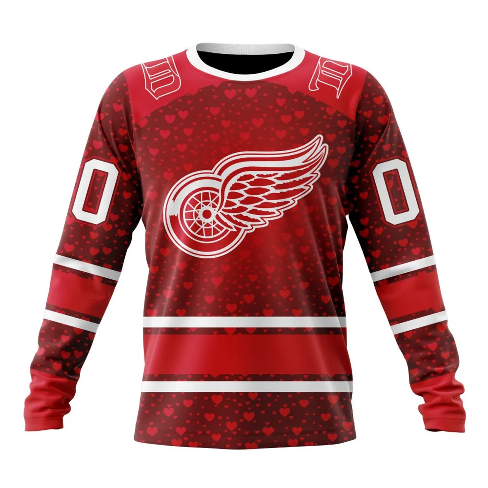 NHL Detroit Red Wings Special Gift For Valentines Day St2401 Long Sleeved Sweatshirt 