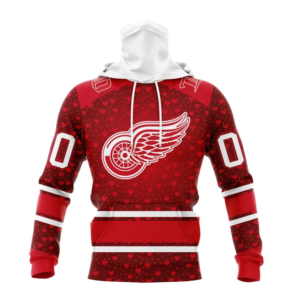 NHL Detroit Red Wings Special Gift For Valentines Day St2401 Mask Hoodie