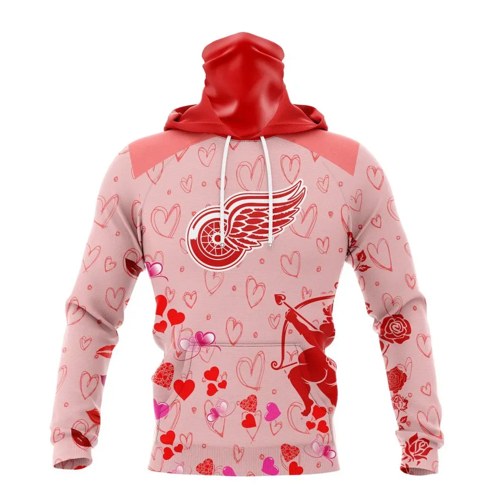 NHL Detroit Red Wings Special Gift For Valentines Day St2402 Mask Hoodie