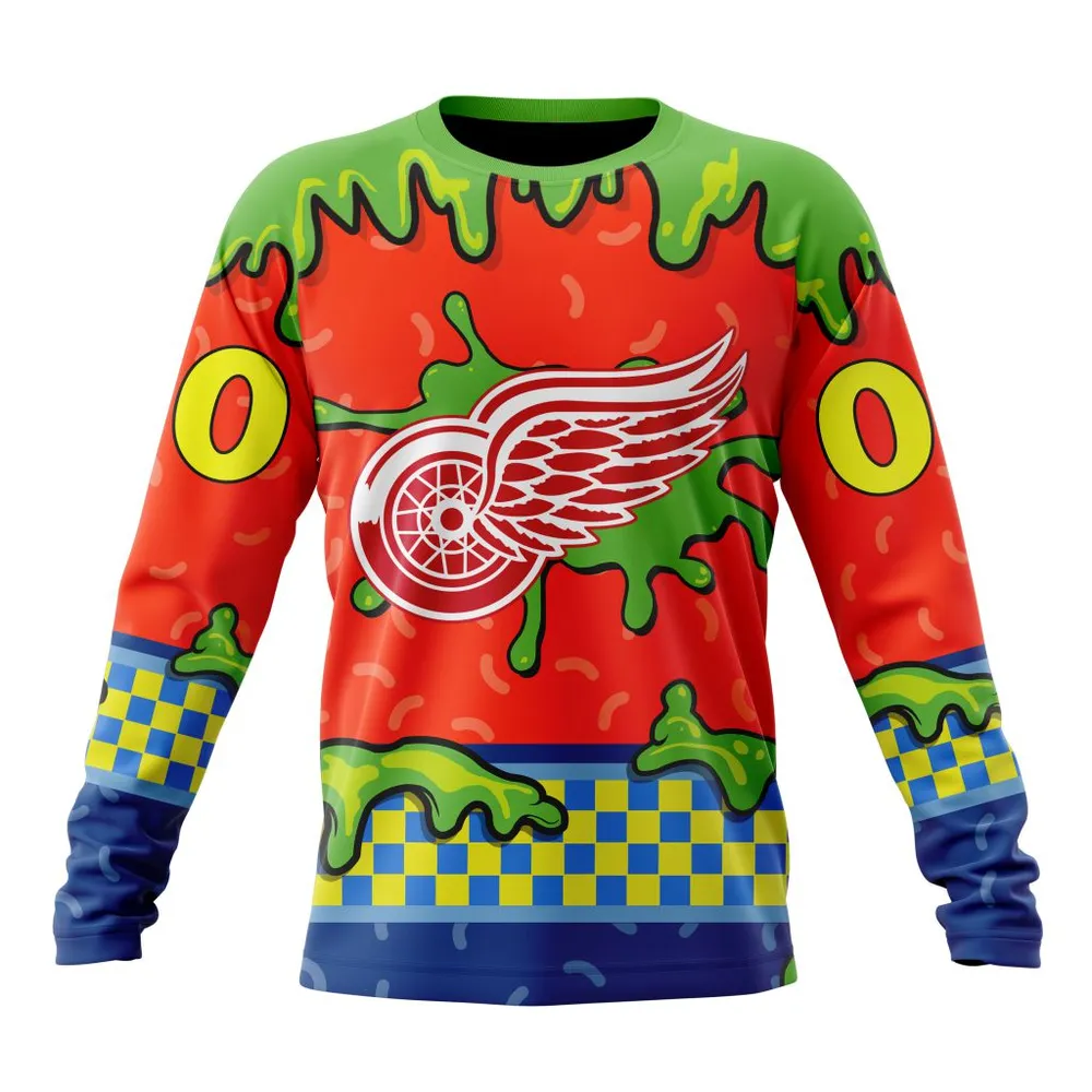 NHL Detroit Red Wings Special Nickelodeon Design St2301 Long Sleeved Sweatshirt 