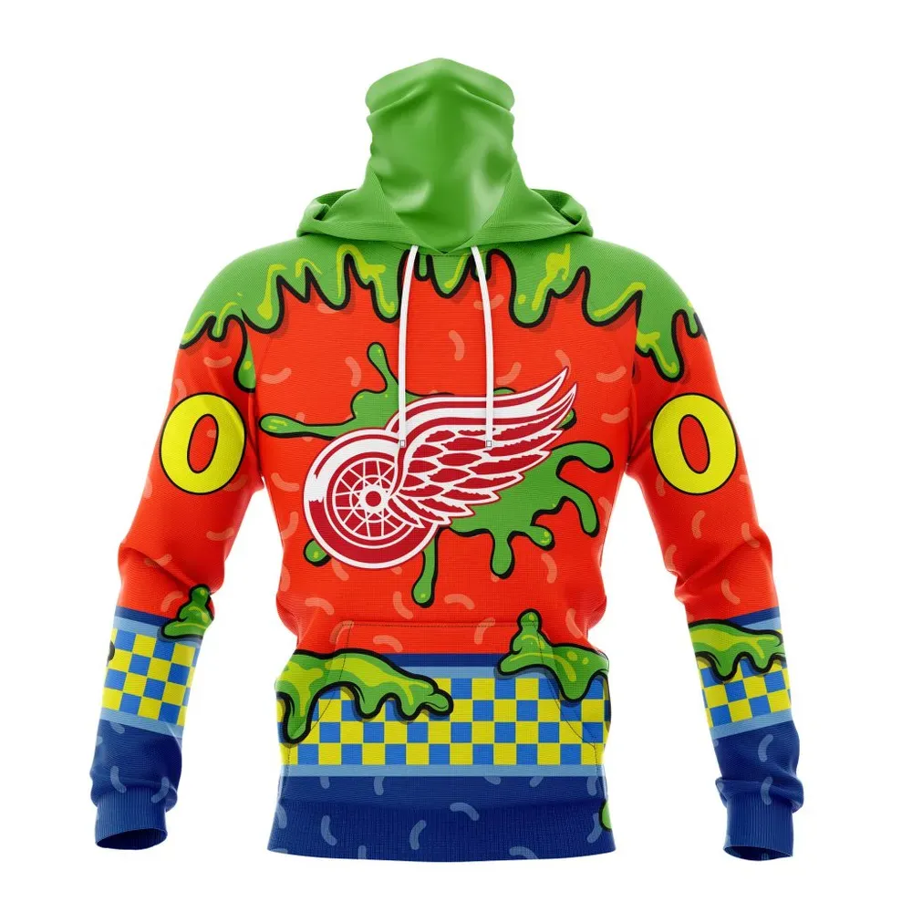 NHL Detroit Red Wings Special Nickelodeon Design St2301 Mask Hoodie