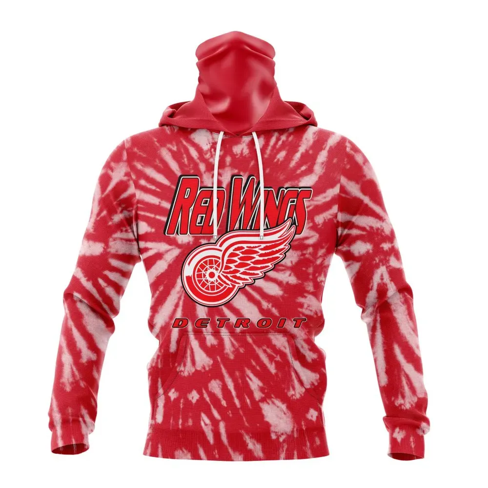 NHL Detroit Red Wings Special Retro Vintage Tie Dye St2201 Mask Hoodie